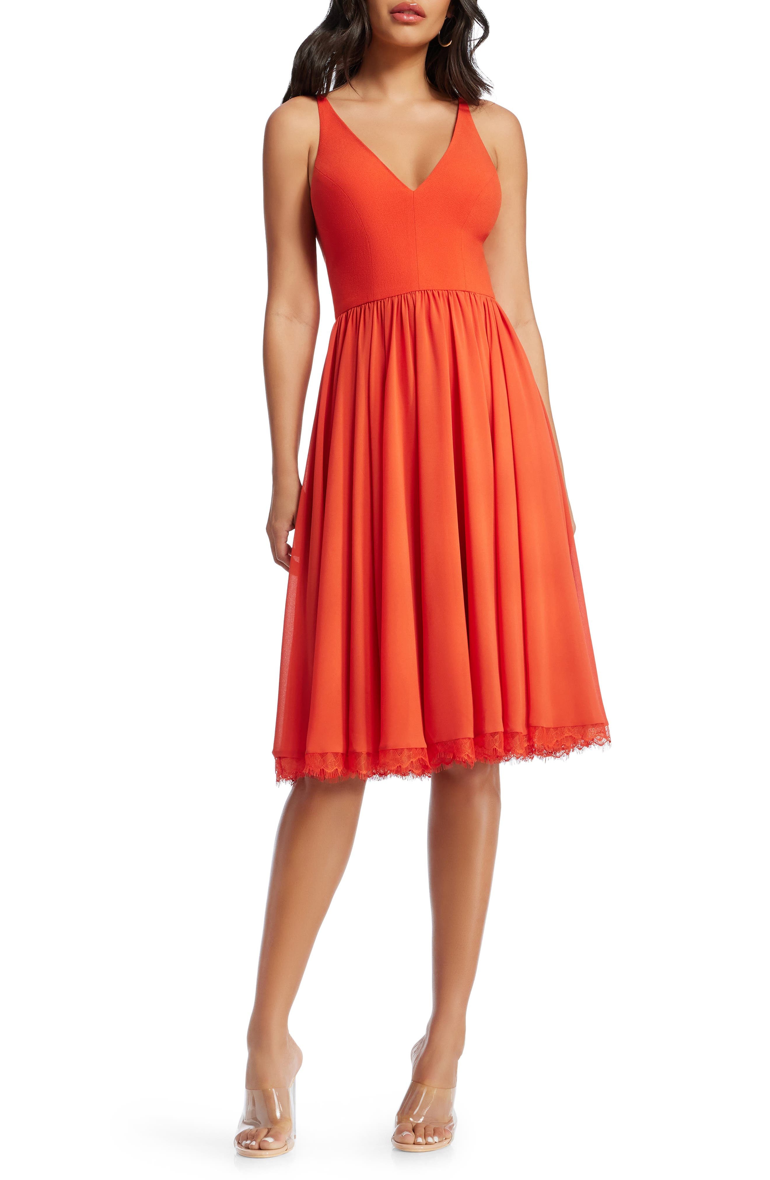 orange cocktail dress